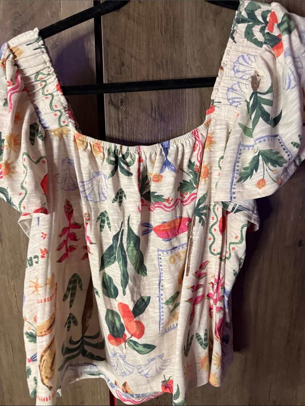 Reitmans Tropical stamp off the shoulder top - Picture 4 of 4